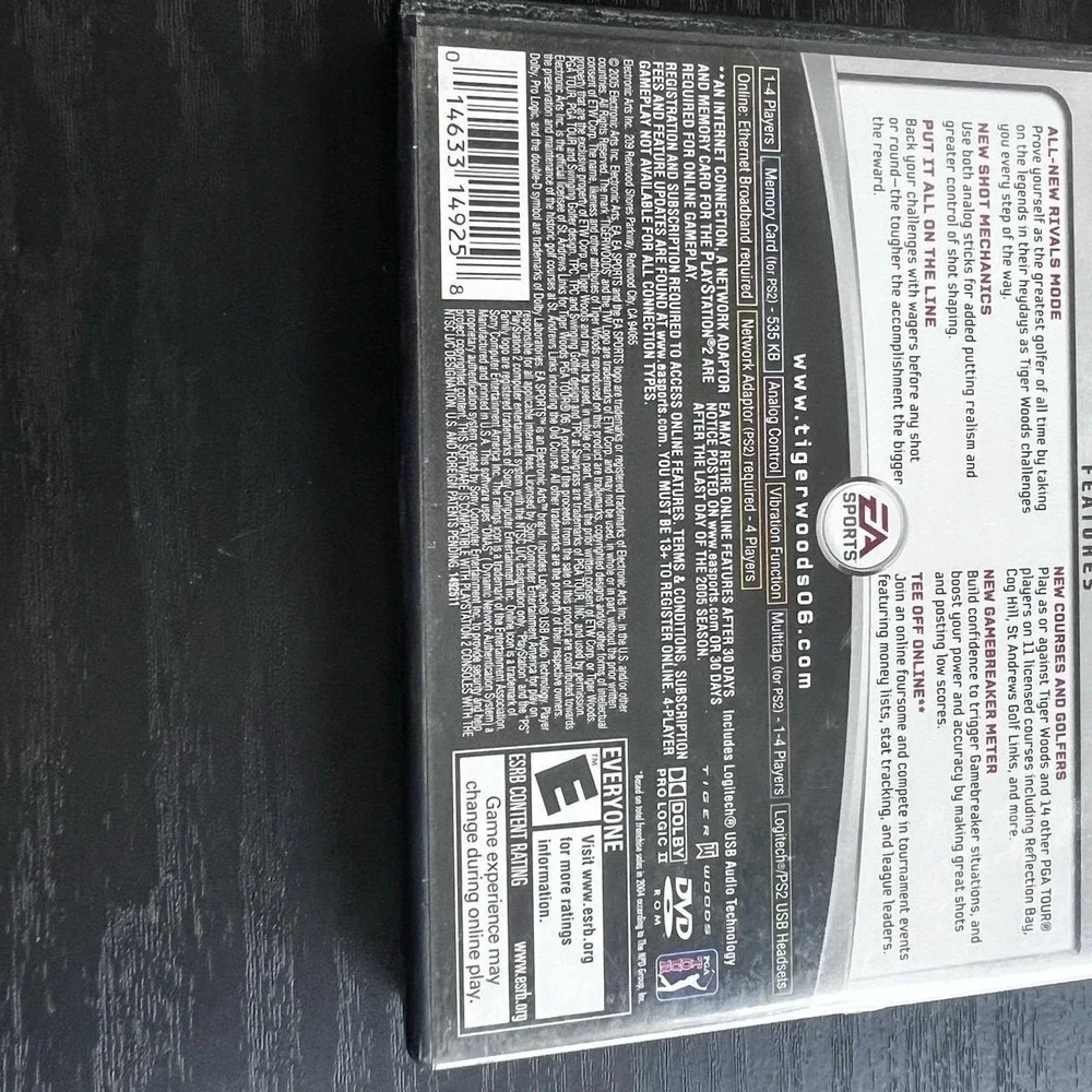 Play Station 2 PS2 Tiger Woods PGA Tour 06 Untested